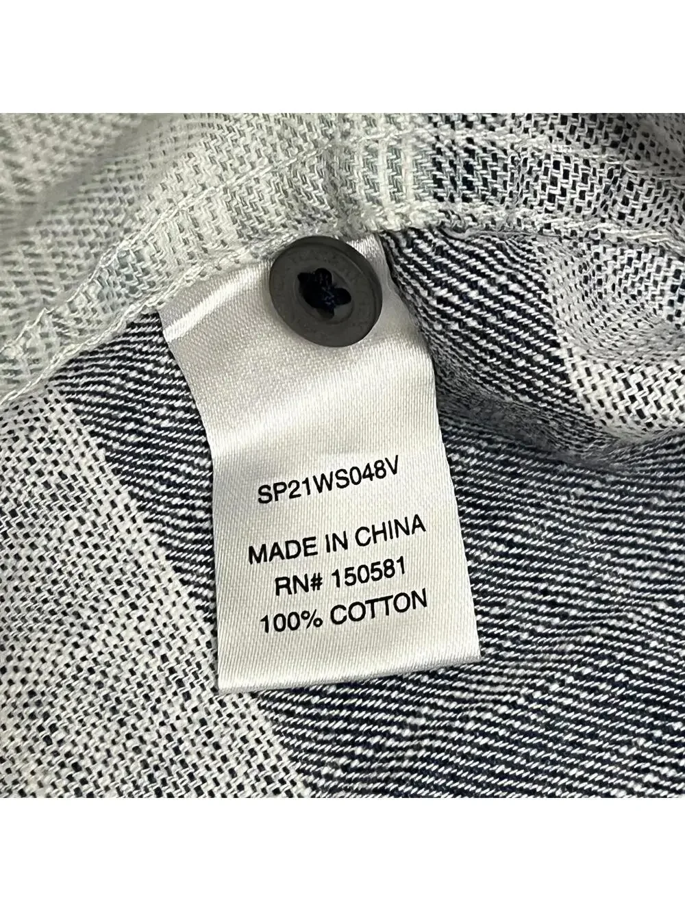 Flag & Anthem Short Sleeve Button Down Shirt mens Large Gray Blue Striped Cotton - Picture 4 of 8